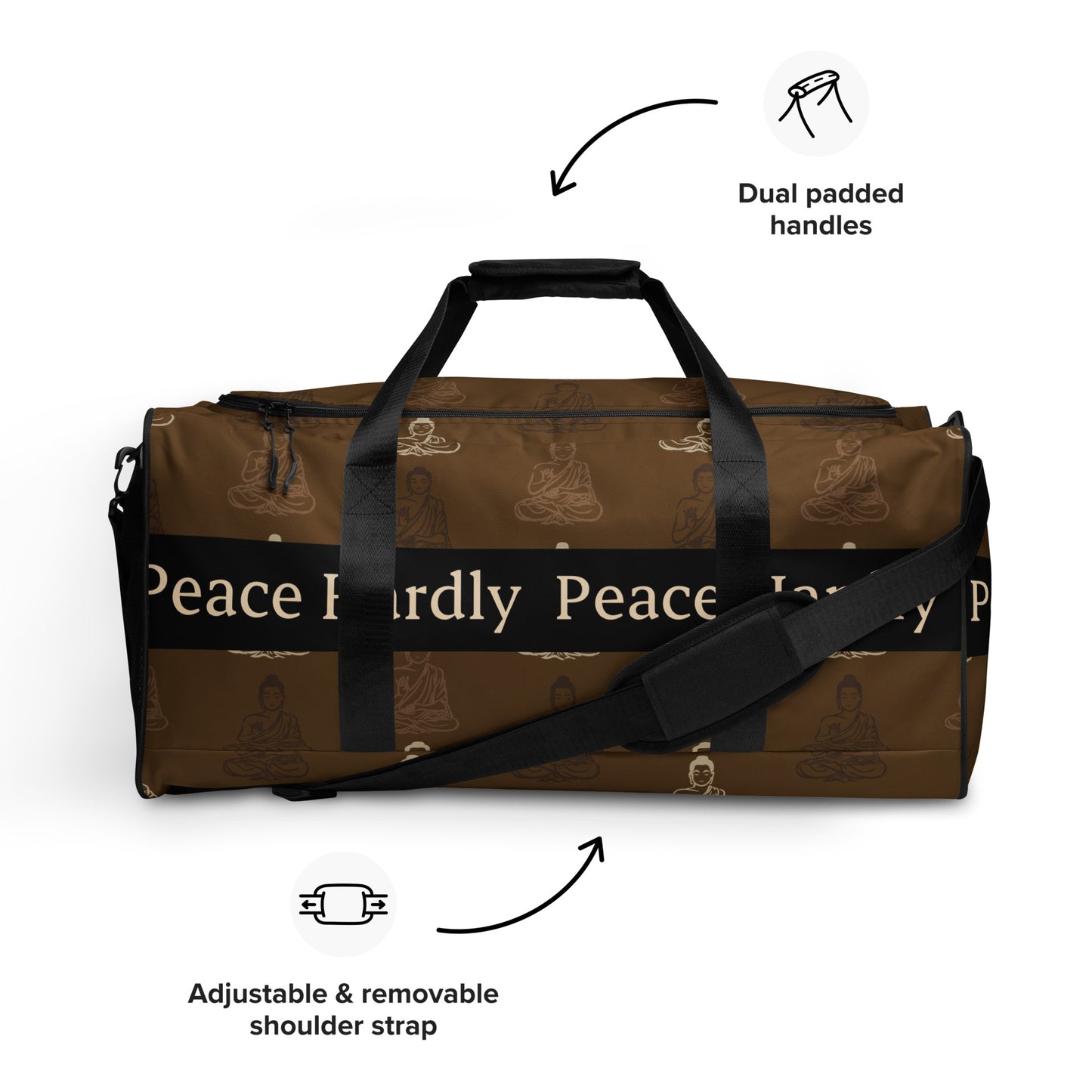 Brown Peace Hardly Duffle bag