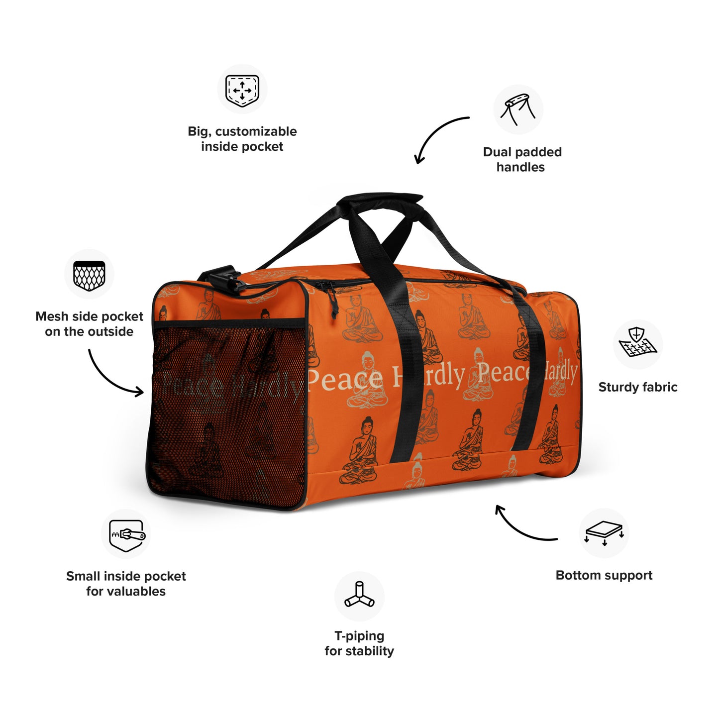 Orange Peace Hardly Duffle bag