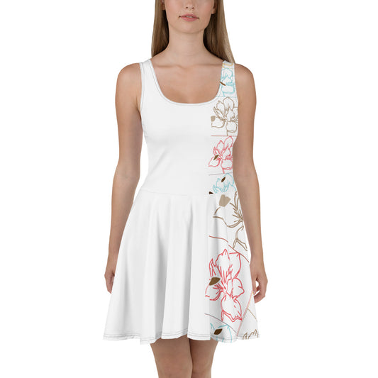 White Flower Bomb Pattern Dress